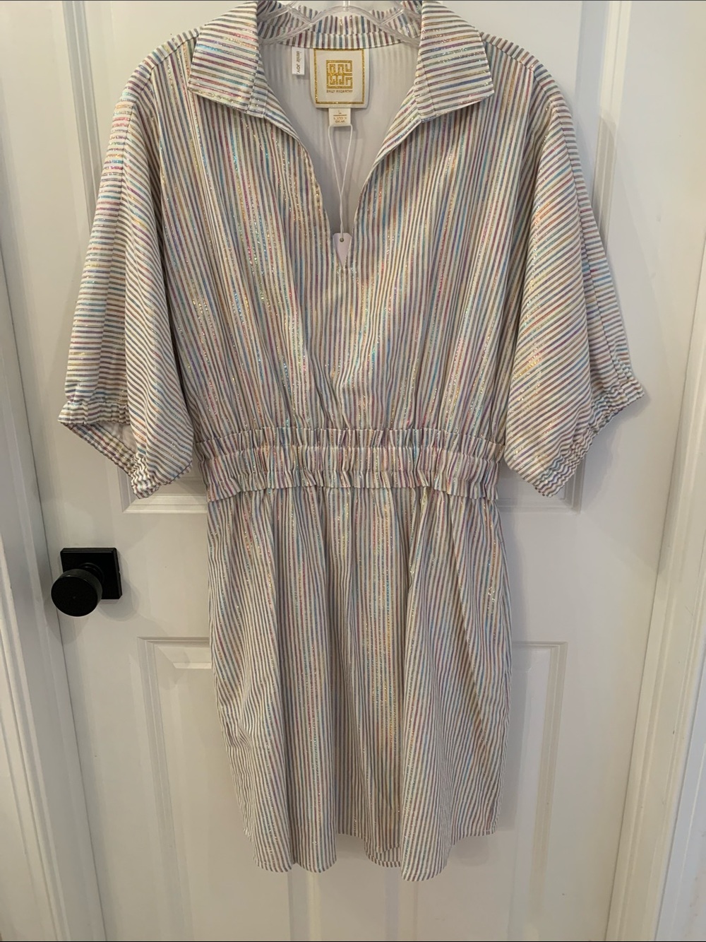 Never worn with tags -Emily McCarthy  Striped Short Dress - Elastic Waist Mini
